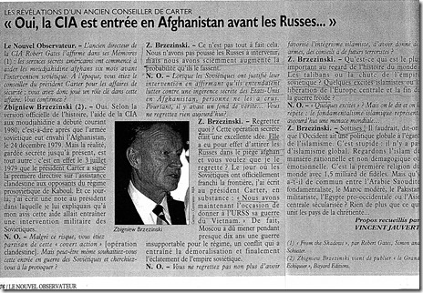 Zbigniew Brzezinski - Afghanistan - Le Nouvel Observateur - 15-21-01-2009